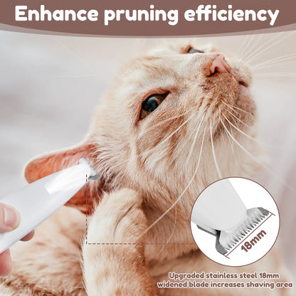 Pet Hair Trimmer: Safe, Waterproof, LED-Lit