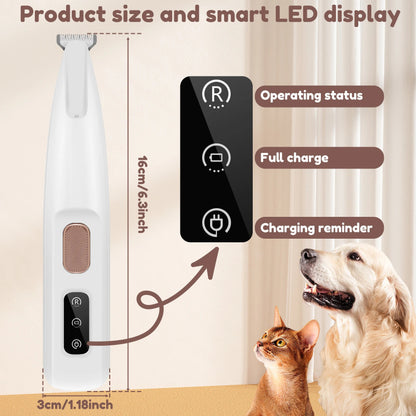 Pet Hair Trimmer: Safe, Waterproof, LED-Lit