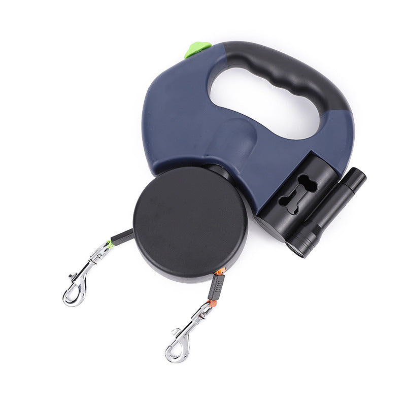 Dual Pet Leash: 360° Swivel & Lights