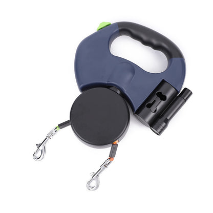 Dual Pet Leash: 360° Swivel & Lights