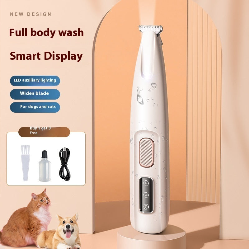 Pet Hair Trimmer: Safe, Waterproof, LED-Lit