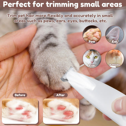 Pet Hair Trimmer: Safe, Waterproof, LED-Lit